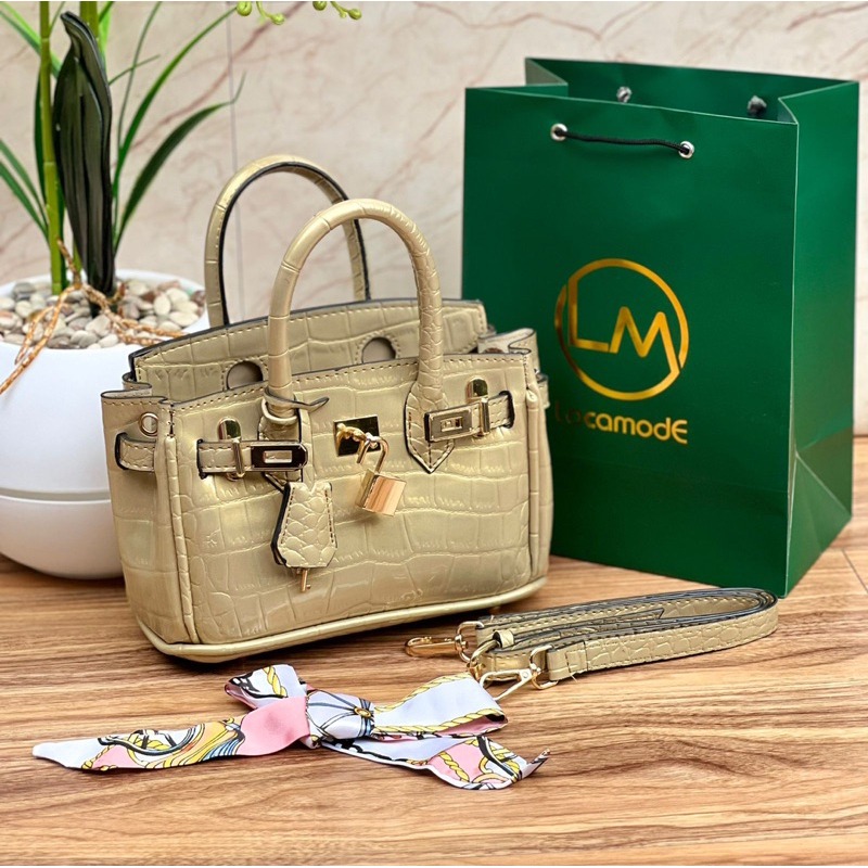 LOCAMODE BIRKIEN MINI CROCO GLOSY (free paperbag,syal) uk.20x14