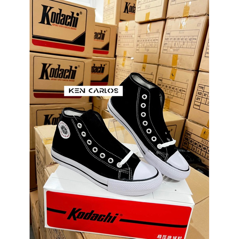Sepatu Kodachi 901 Campus Black White Tinggi High Cut Original / Sepatu Sekolah Canvas Hitam Putih C