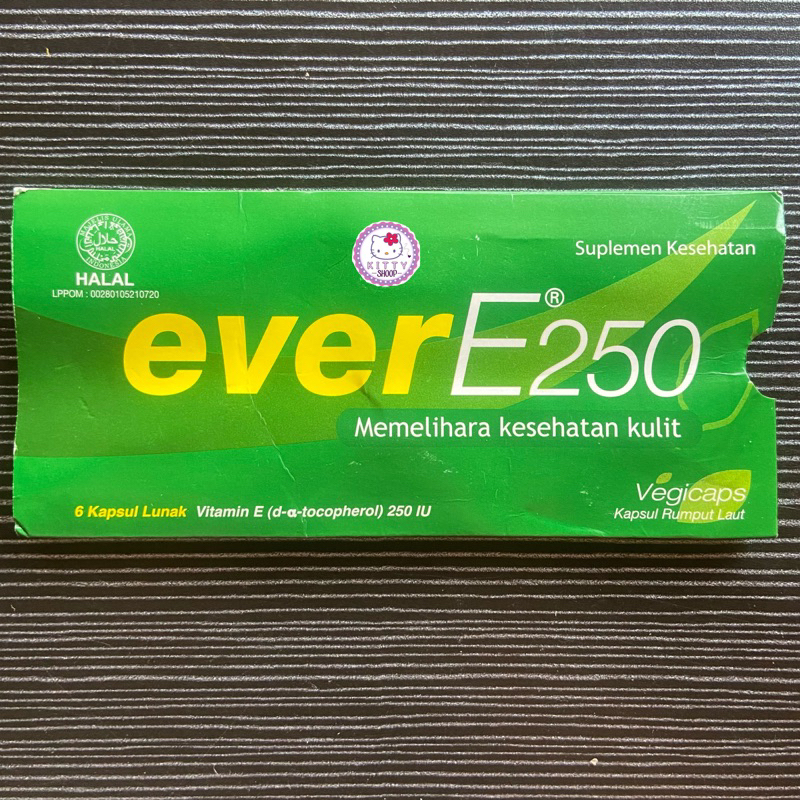 everE250 Vitamin E Strip Isi 6 Softcapsule Rumput Laut Kulit Sehat