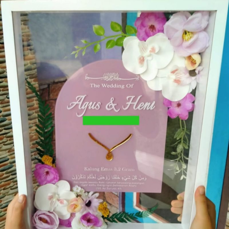 Bingkai 3D Transparan Double Acrylic - Frame 3D Mahar Transparan