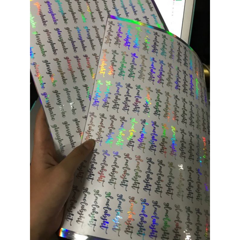 

Cetak sticker hologram A4 & A5 / sticker cutting custom / set logo / gambar / label