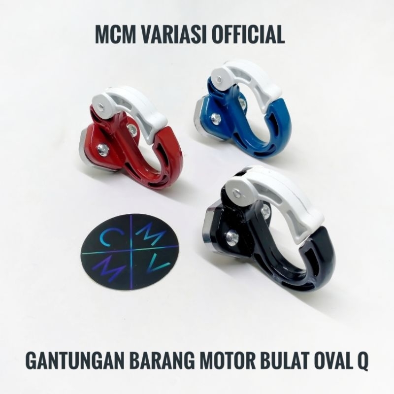 [READY STOCK] GANTUNGAN BARANG MOTOR BULAT OVAL Q ALMU UNIVERSAL / single hook cantolan cantelan barang helm motor besi aluminium besi alloy beat scoopy vario mio soul fazzio nmax aerox supra jupiter mx xeon gear vega kharisma