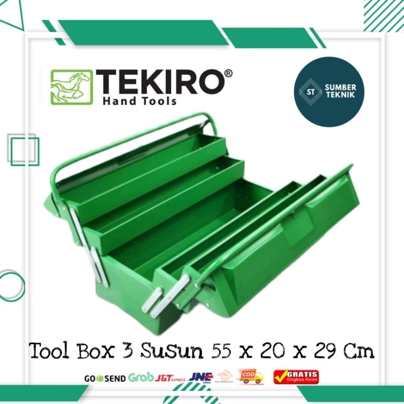 Jual TEKIRO Tool Box Toolbox Besi 3 Susun 550 x 200 x 290 mm Kotak Perkakas Shopee Indonesia