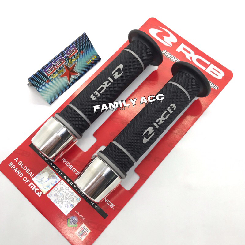 HANDFAT HANDGRIP GRIP RCB RACING BOY ORIGINAL HG55 + JALU STANG MODEL PCX GB-9 CHROME MOTOR UNIVERSAL NMAX PCX AEROX SCOOPY VARIO DLL