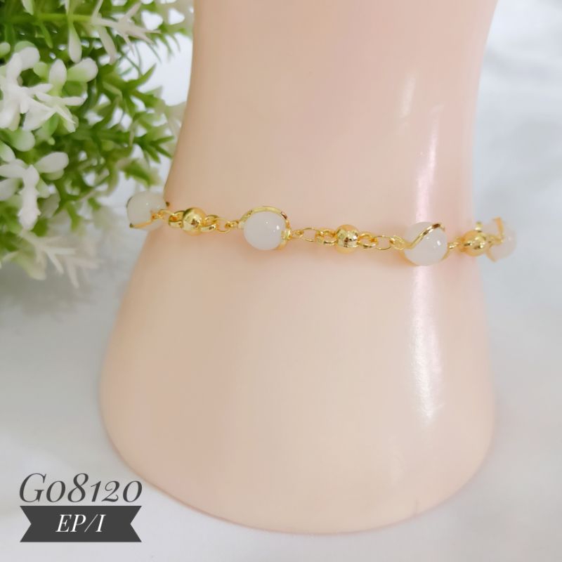 Gelang fashion rantai bola mutiara gold G08120