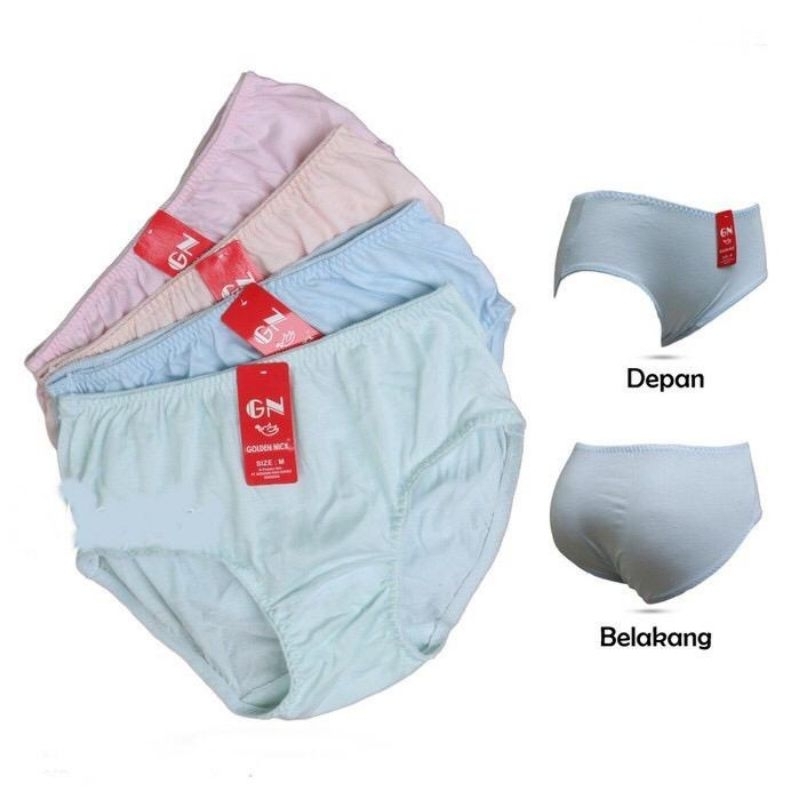 ( 6PCS )CELANA DALAM WANITA GOLDEN NICK 381 / GOLDEN NICK KARET ZIG ZAG