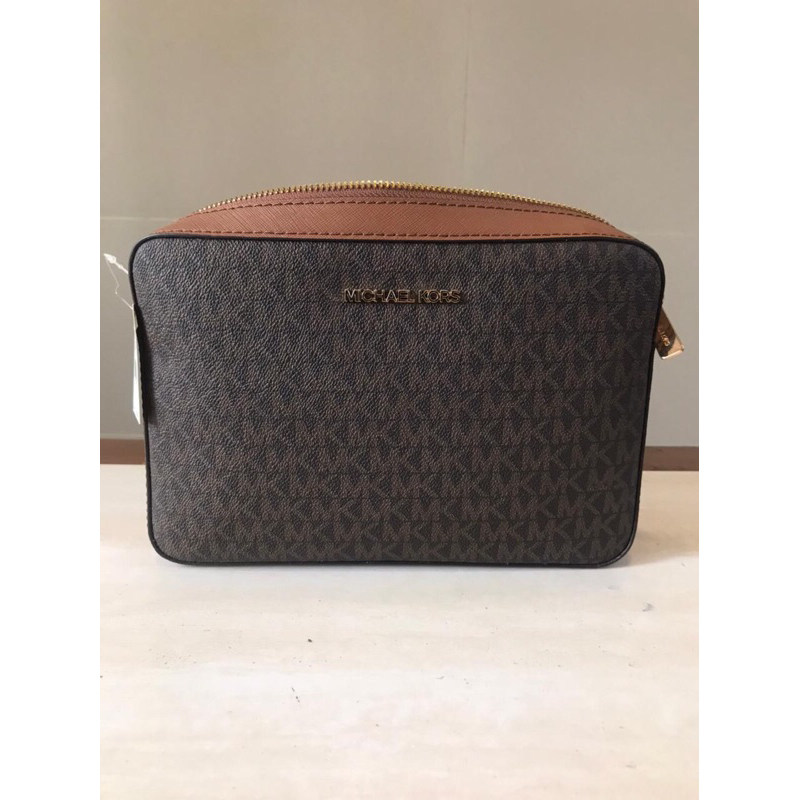 mk jet set large crossbody michael kors bag signature brown