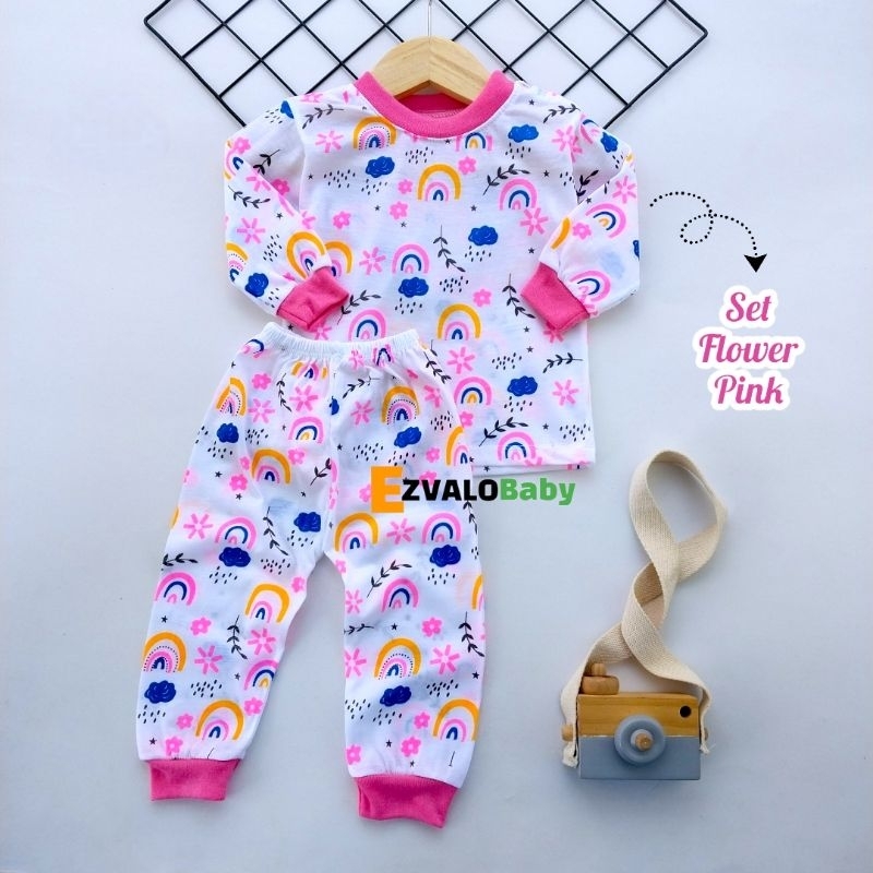 BAJU BAYI KANCING DI PUNDAK PIAYAMA BAYI PEREMPUAN 0-12 BULAN