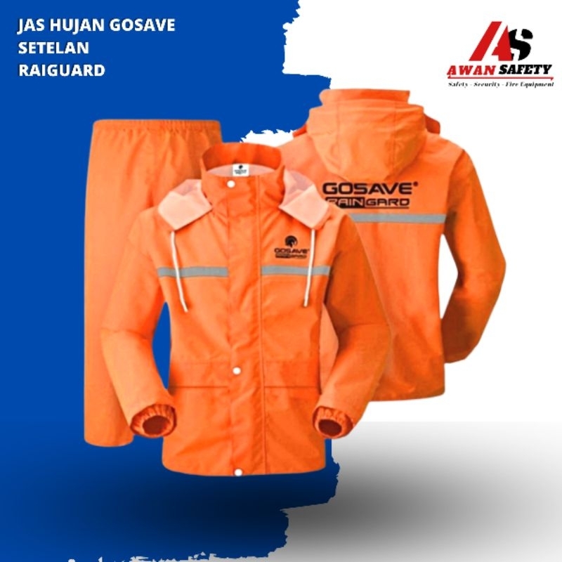 Jas Hujan Setelan Baju Celana Gosave Raingard Original