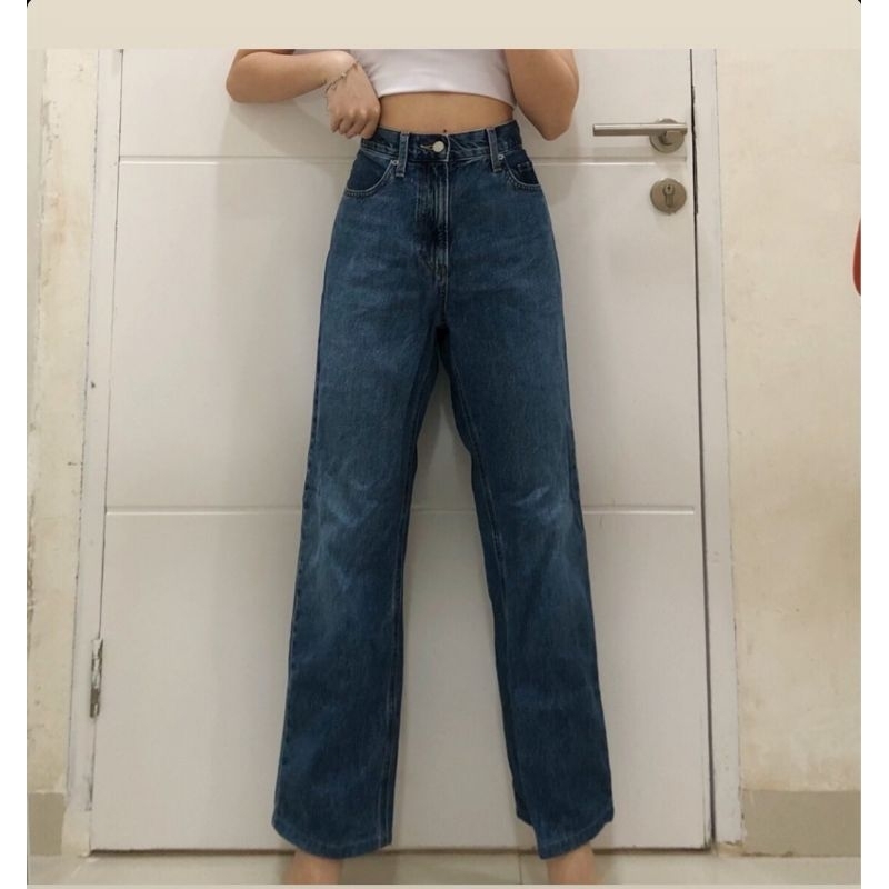 UNIQLO CELANA KULOT JEANS HW (PRELOVED)