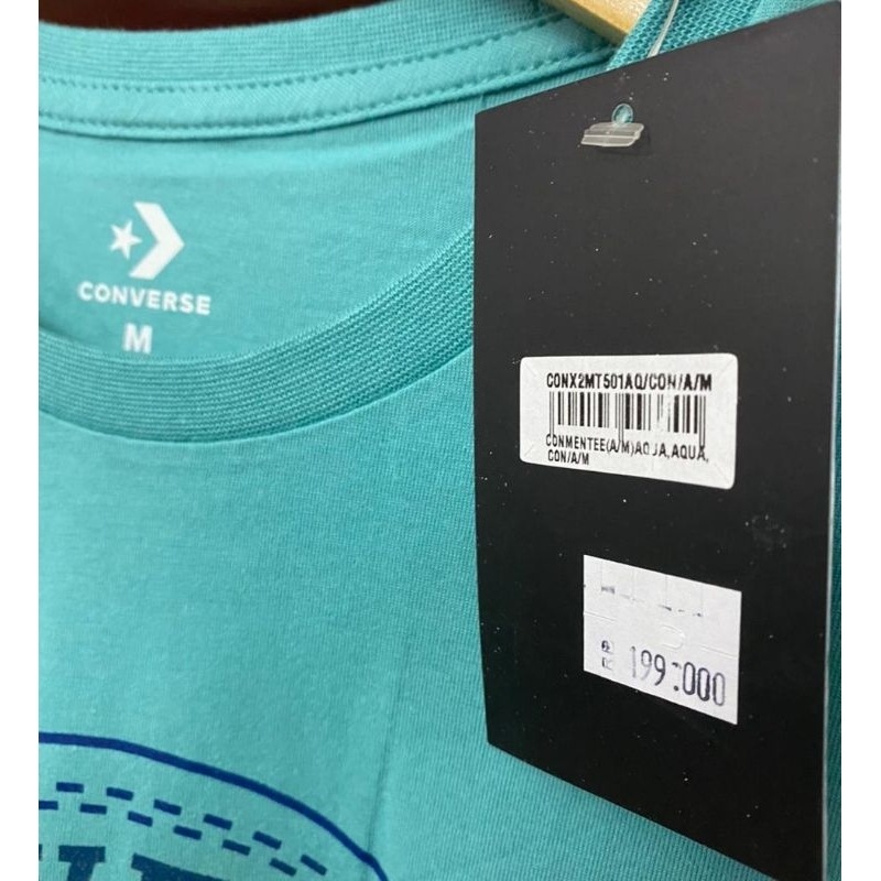 Converse Men Tee Aqua CONX2MT501AQ Kaos Pria Original