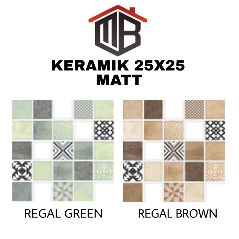 Keramik kamar mandi 25x25 Asia tile Regal green kw3