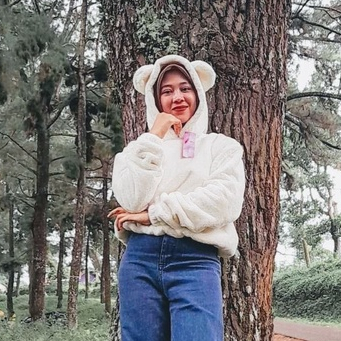 Sweater Bulu Sherpa Wanita Viral Crop Wanita hodie bulu kelinci lucu