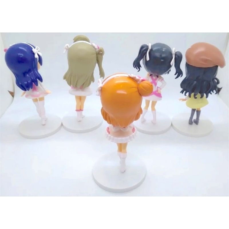 FIGURE LOVELIVE SUNSHINE CARTOON CARAKTER ANIME FIGURE SET 5 PCS CHIBBY LOVE - TOPPER KUE - ACTION FIGURE HIASAN