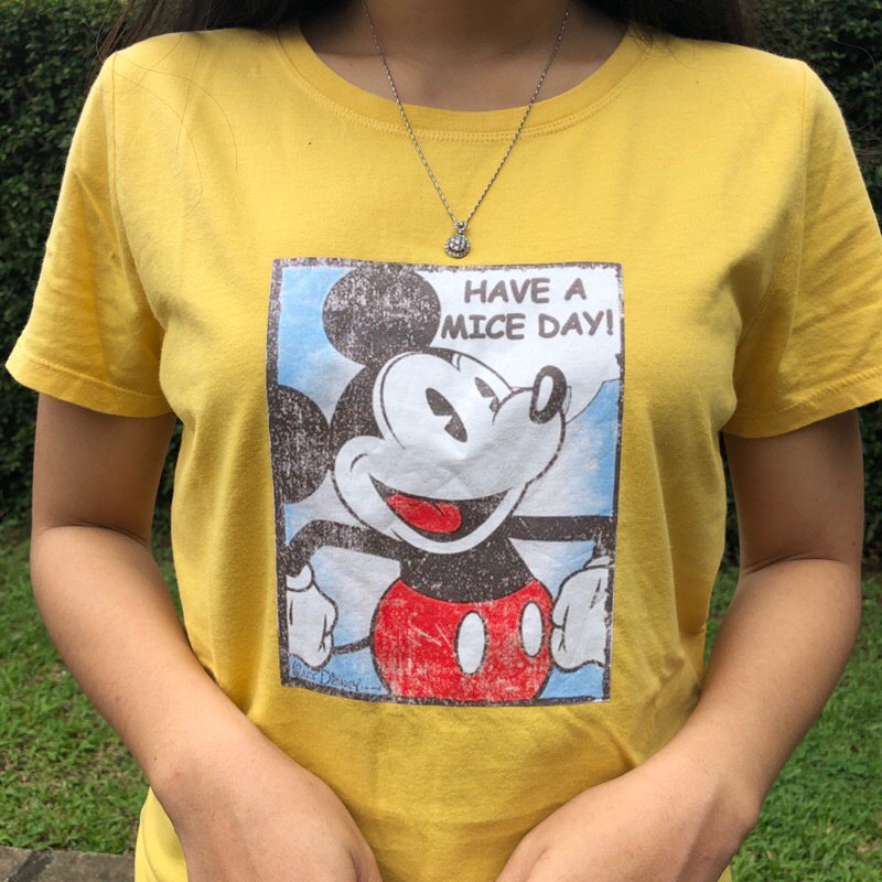 Kuning Mickey - Kaos Lengan Pendek - Atasan wanita PB61