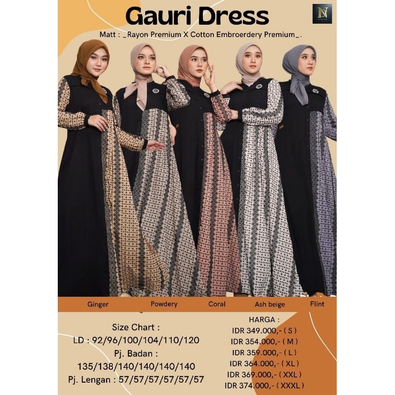 GAURI DRESS TERBARU BUSUI FRIENDLY BY NADHEERA LUXURY