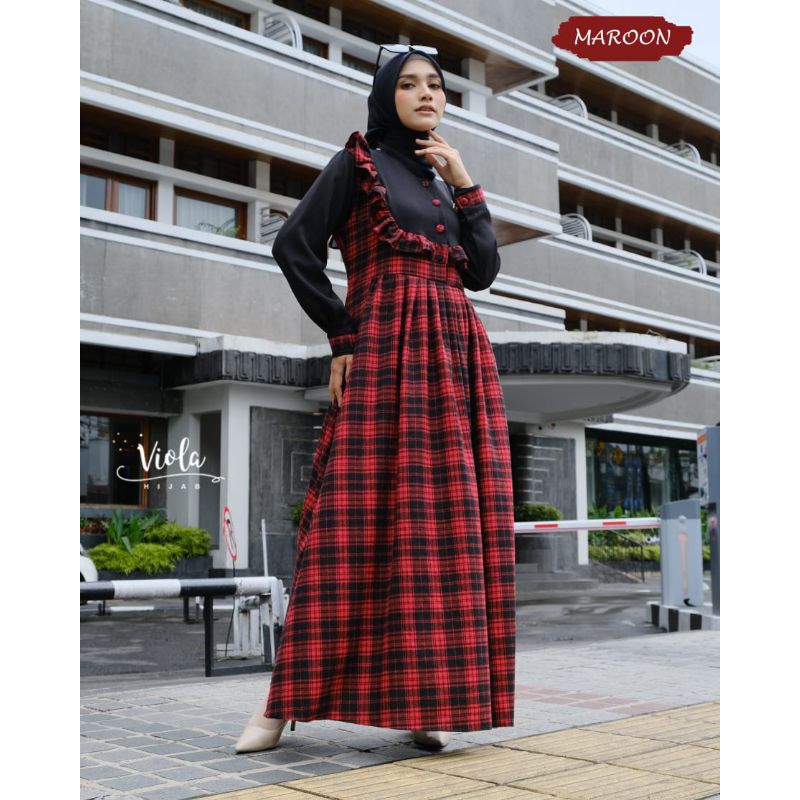 Syafira Dress by Viola Hijab | Gamis Syafira Viola Hijab | Gamis Flanel Viola Hijab