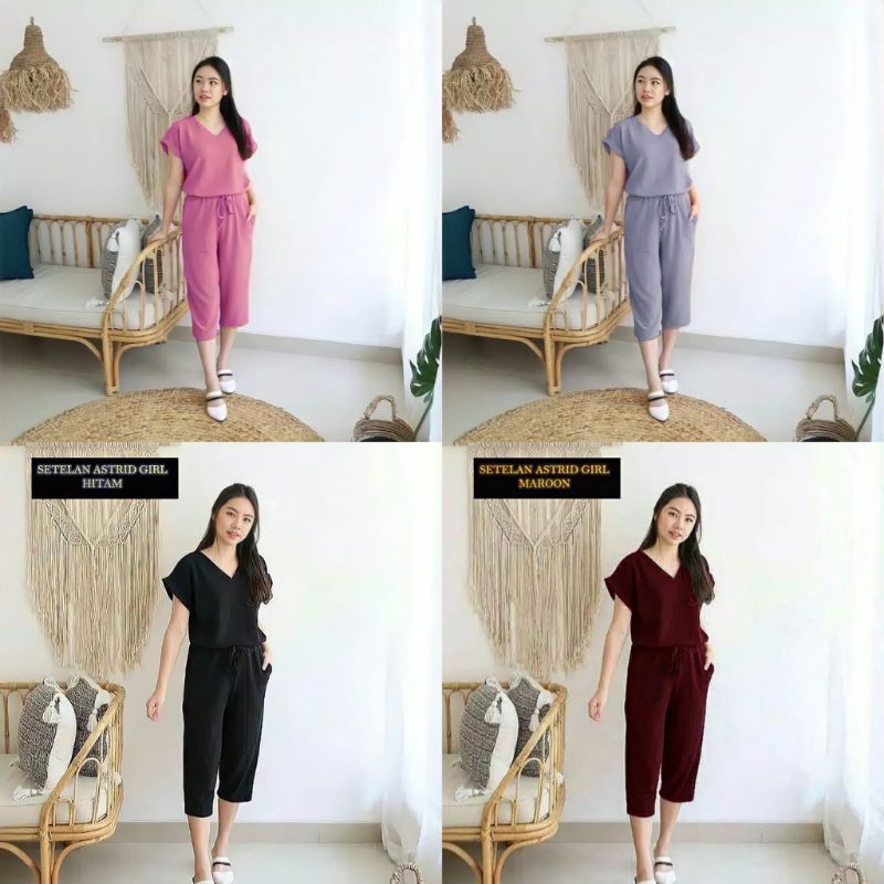 SET ASTRID KOREAN GIRL - SETELAN WANITA (BAJU + CELANA) KOREA KEKINIAN