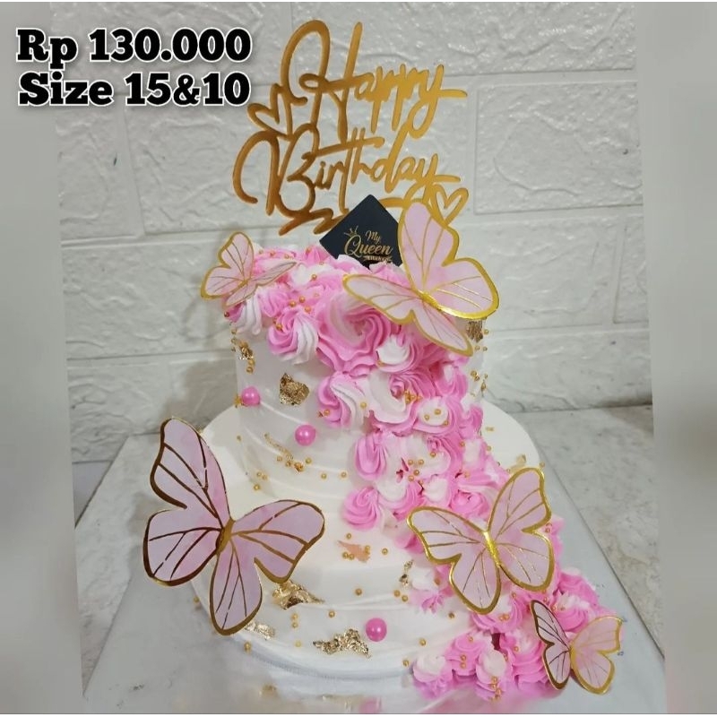 

Kue ulang tahun 2 tingkat korean cake kupu kupu