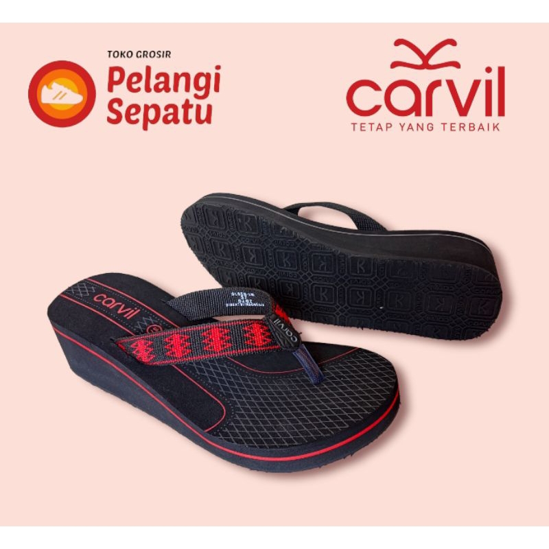 Sandal Carvil Spons Wedges Wanita