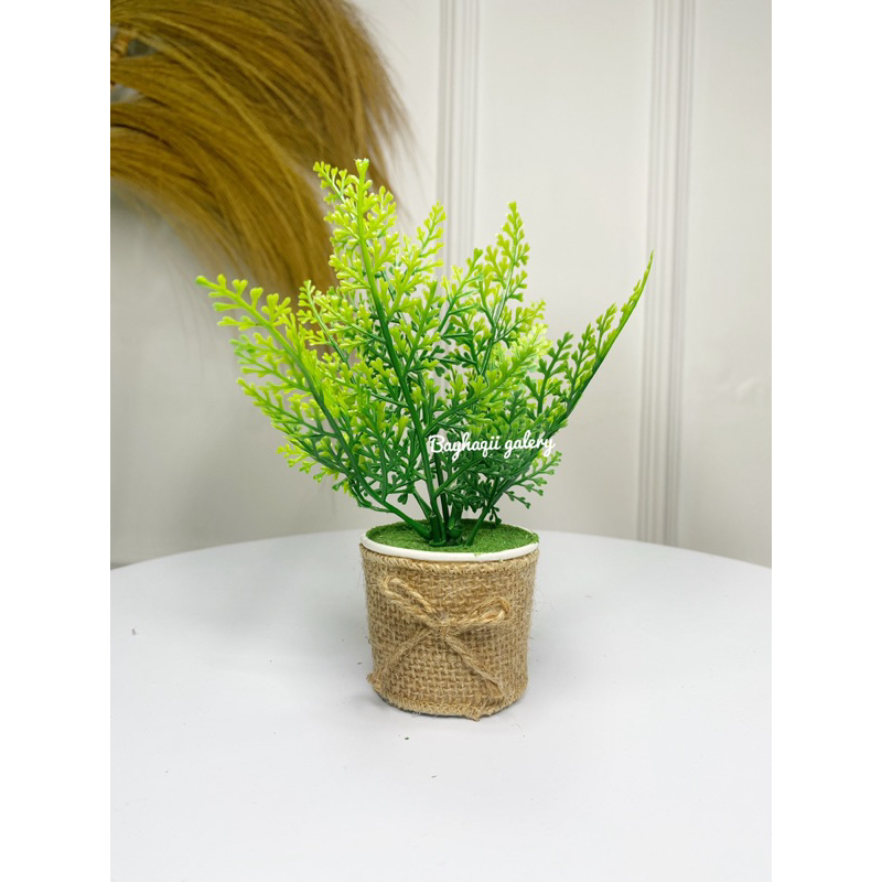 TERBARU BUNGA GONI MINI GRAS ARTIFICIAL MINI // PAJANGAN POT GONI BUNGA DEKORASI RUMAH // BUNGA