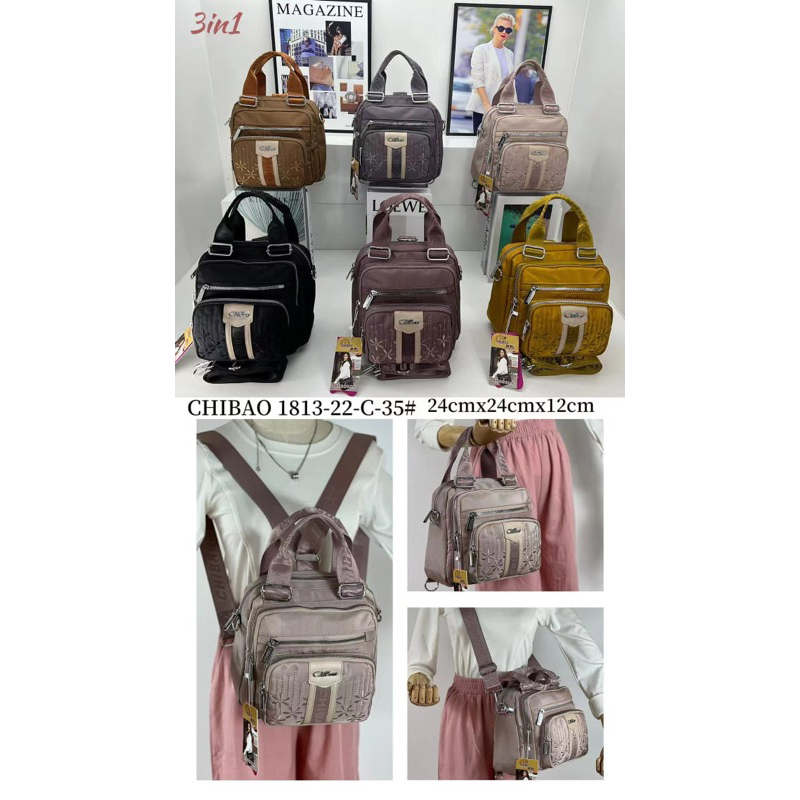 CB1813-22-90 TAS WANITA IMPORT CHIBAO 3in1 JINJING SELEMPANG RANSEL