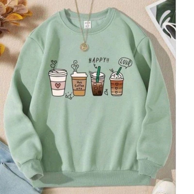 Coffee + BOBA DTF L - XL Sweater Hoodie Crewneck