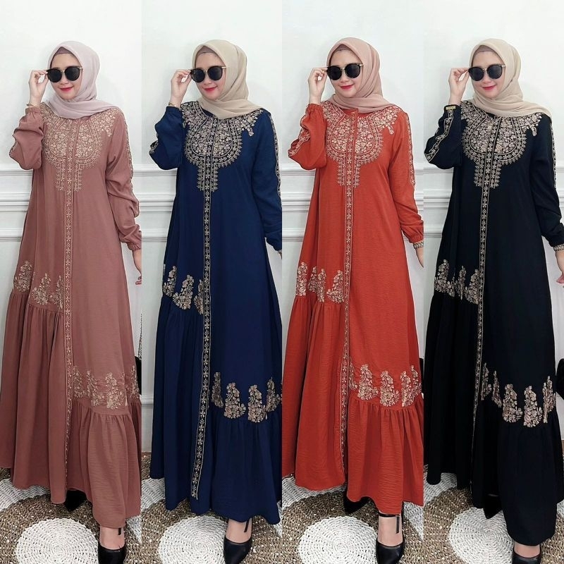 MIWA DRESS Gamis Bordir Gamis Crinkel Gamis Daily Matt Crinkle Airflow