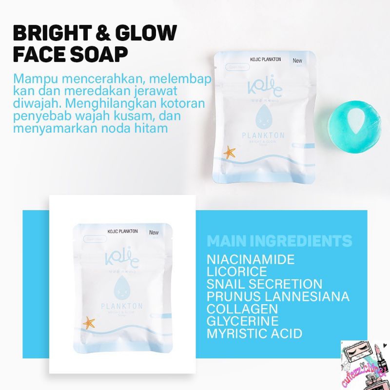 ☃️Cutezz_Ching1☃️Kojic Plankton Bright &amp; Glow Soap