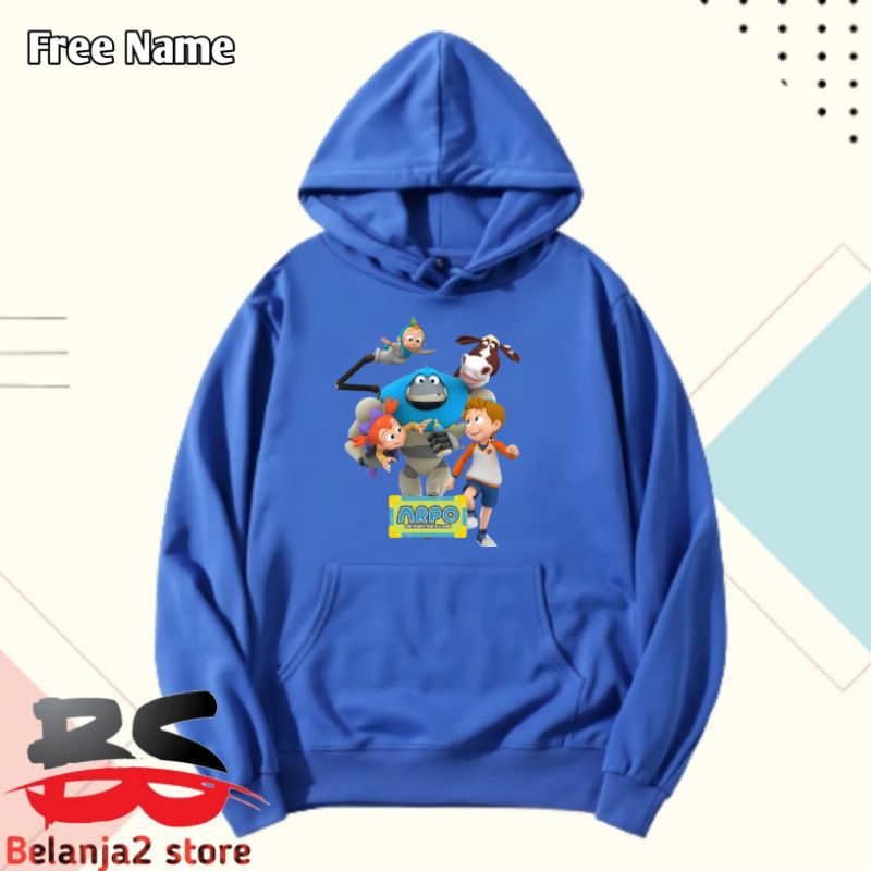 JAKET HOODIE ANAK CUSTOM GAMBAR ROBOT ARPO BAHAN TEBAL FREE NAMA