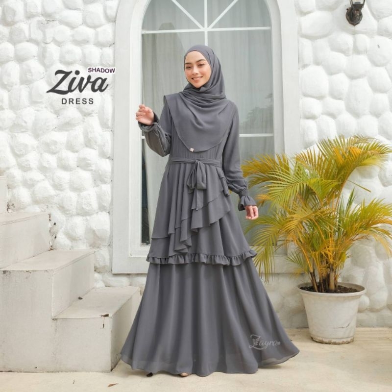 Ziva Dress-TIDAK termasuk pasmina- Zayra Hijab - Agen Zayra Hijab (READY STOCK)