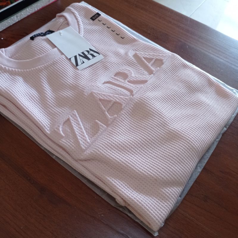 Tunik Knit Waffle Zara embos import