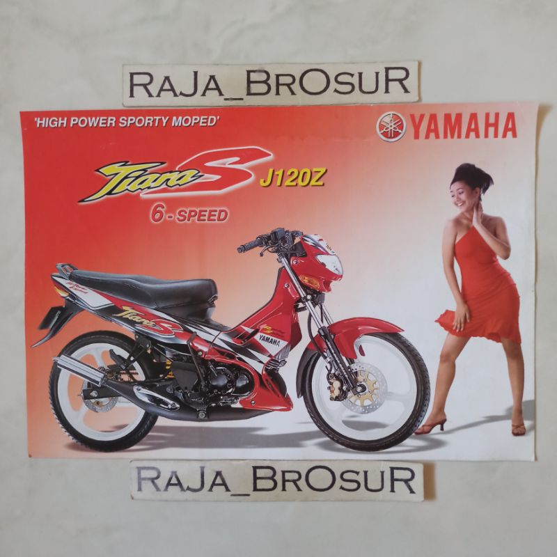 Poster brosur katalog flyer jadul lawas Yamaha Tiara S J120Z CBU Thailand 6speed 2Tak 2T 2000