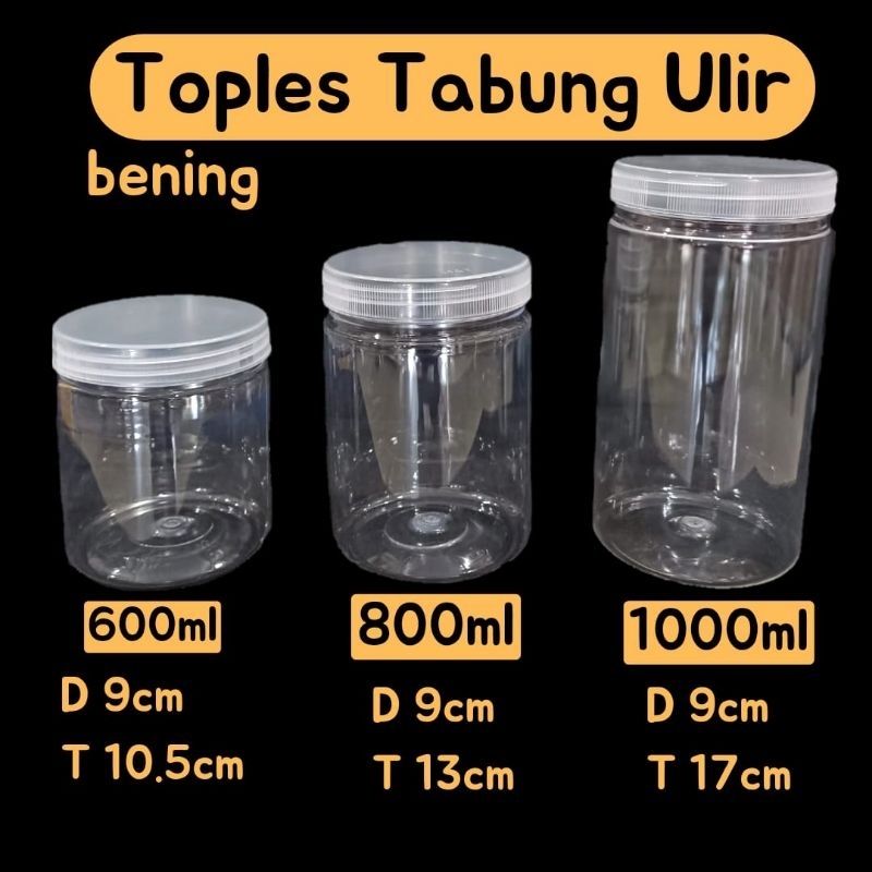 TOPLES PLASTK TOPLES MURAH TOLES TABUNG TOPLES SILINDER TOPLES JAR TOPLES PREMIUM TOPLES JAR SILINDER BENING PET TEMPAT KUE KERING 400ML 600ML 750ML 800ML 1000ML TOLES TABUNG TOPLES CYLINDER TOPLES PLASTIK