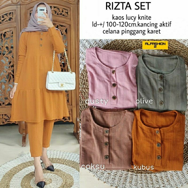 Rizta Set, SETELAN WANITA CANTIK MODIS FIT XXL LD 100-120 BAHAN KAOS LUCY KNITE IMPORT TERMURAH OOTD KEKINIAN TERLARIS