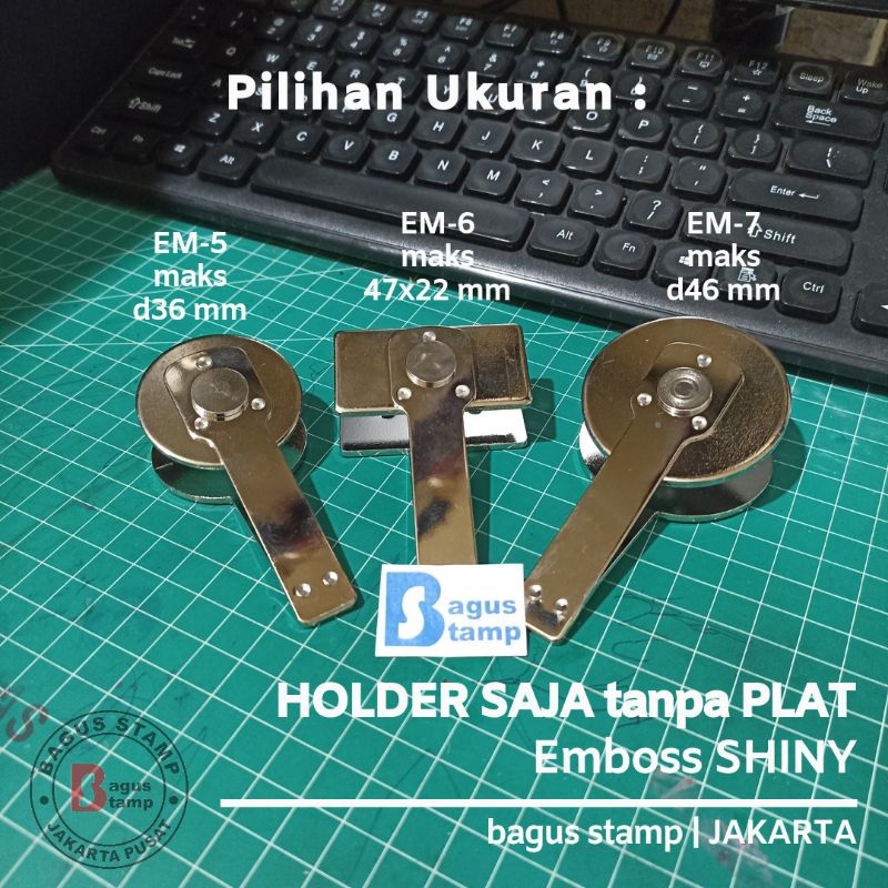 

RB Stempel Emboss Timbul Shiny EM Bulat Kotak Diameter 36mm 46mm