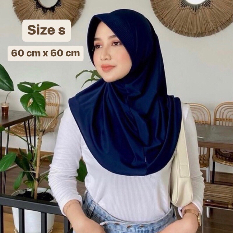 ( Size S  ) BERGO HAMIDAH SPORT MENUTUP DADA / bergo hamidah pendek / Hamidah sport size s