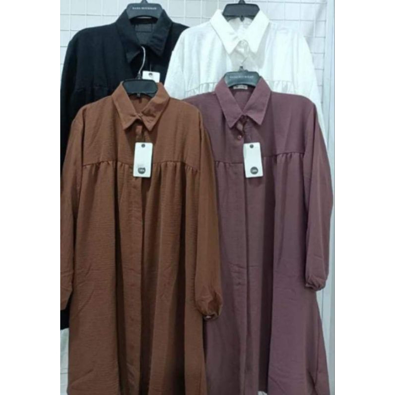 TUNIK POLOS JUMBO CRINKLE AIRFLOW OVERSIZE BUSUI FUL KANCING WHUDU FREINDLY