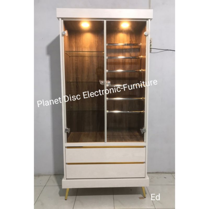 Lemari Hias lapis HPL Lemari crystal lemari hijab Hanger hijab Lemari Etalase lemari pajangan promo 
