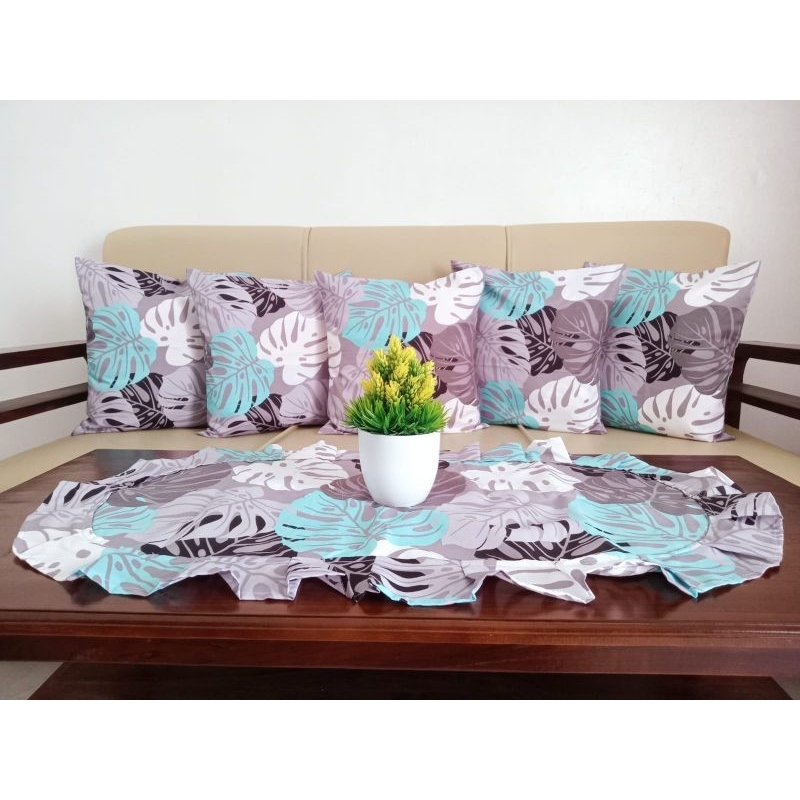 SARUNG BANTAL SOFA 40X40 DAN TAPLAK MEJA TAMU UKURAN 45 X 90 CM RUMBAI ANEKA MOTIF