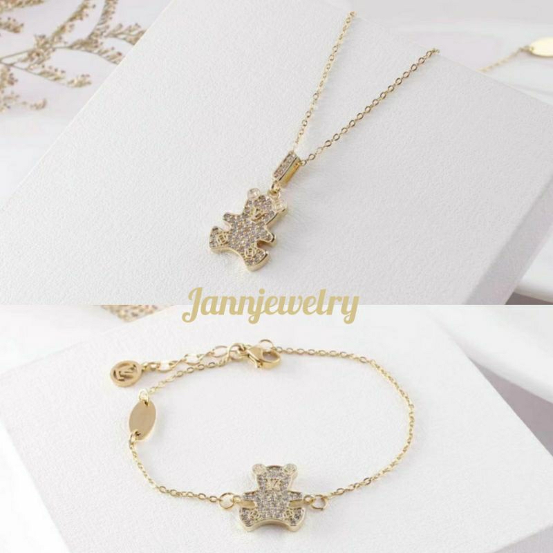 kalung gelang anak &amp; dewasa titanium gold anti karat&amp;alergi