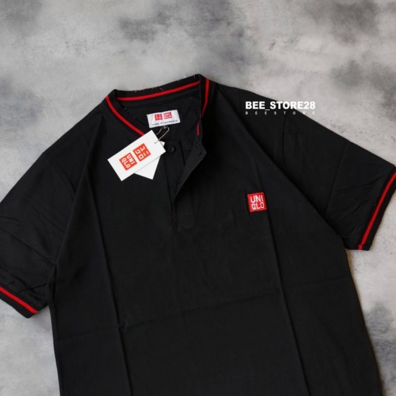 KAOS KANCING KERAH UNIQLO BORDIR 24S PREMIUM FULLTAG &amp; LABEL