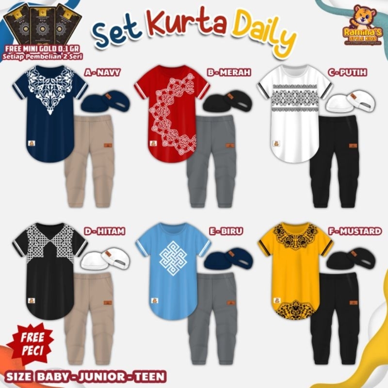 Set Kurta Daily By Ramina kids / Koko kurta remaja / Baju koko anak