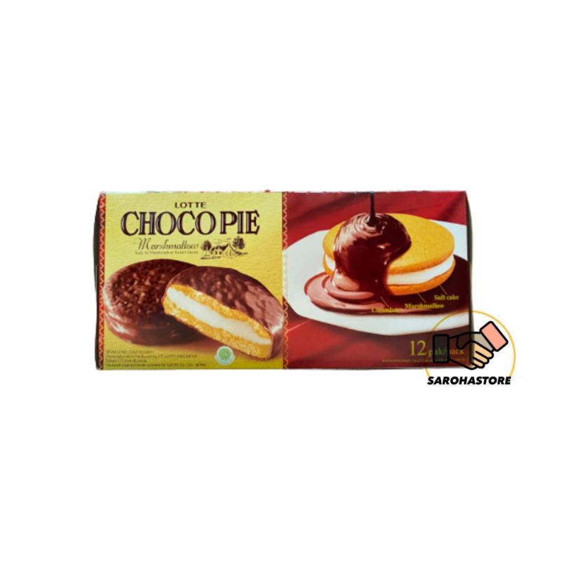 

Lotte Choco Pie Marshmallow Box 28 gr 1 Pack Isi 12 pcs