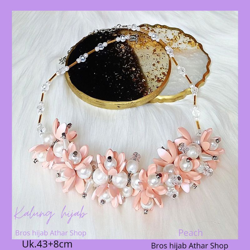 Premium Crystal Beads Necklace - Kalung Hijab Daily aksesoris Fashion kekinian By Athar Shop