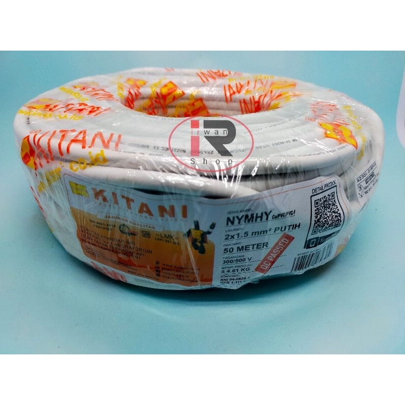 Kabel Serabut NYMHY Kitani 2x1.5 50 Meter / Kabel HYO Kitani 2 x 1.5 mm 50 Meter SNI