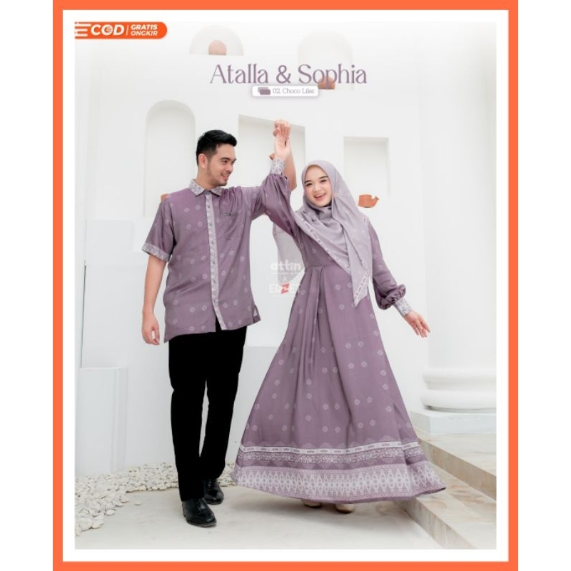 Athalla Shirt & Sophia Dress by Attin Kemeja dan Gamis Couple Look Mewah
