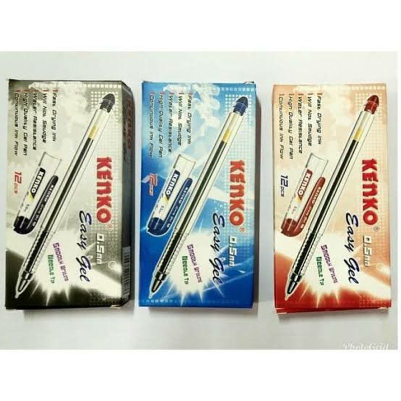 

KENKO PULPEN EASY GEL 0,5mm HITAM / BIRU / MERAH - 1 LUSIN
