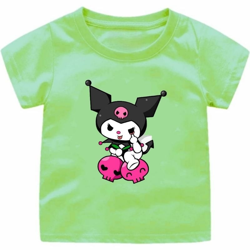 BAJU KAOS KUROMI LUCU ANAK CEWEK 1-12TAHUN UKURAN S.M.L.XL.XXL.3XL/ATASAN KAOS ANAK KEKINIAN MOTIF KUROMI