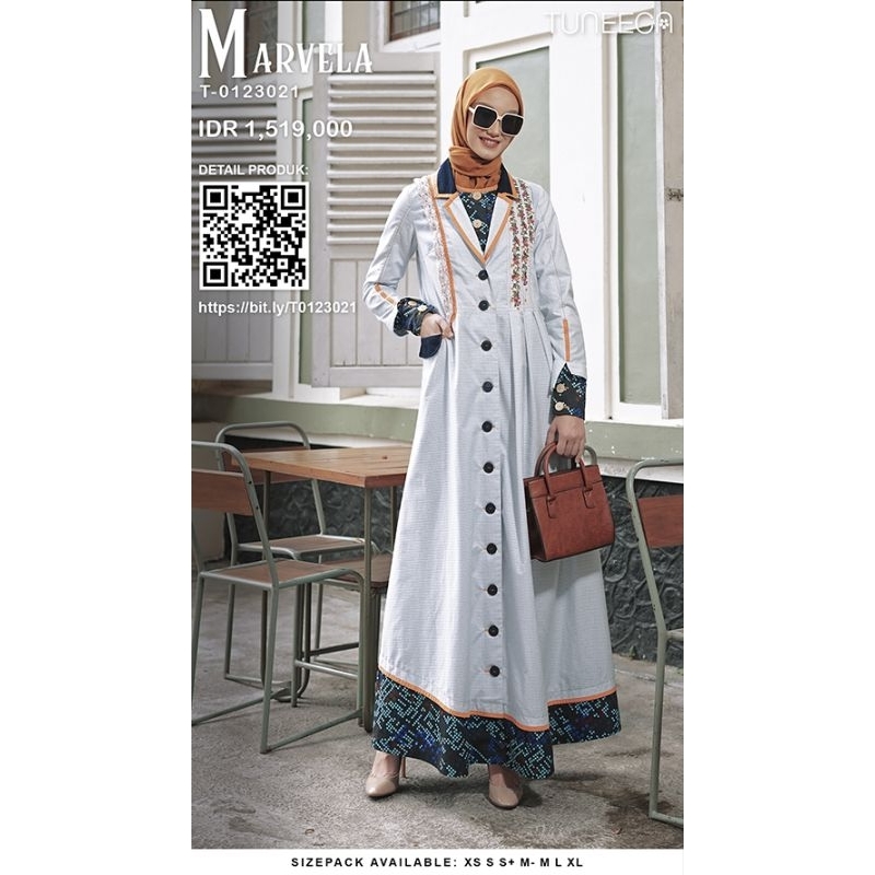 Tuneeca T-0123021 Take A Moment Marvela Gamis Abaya Diskon Sale Promo